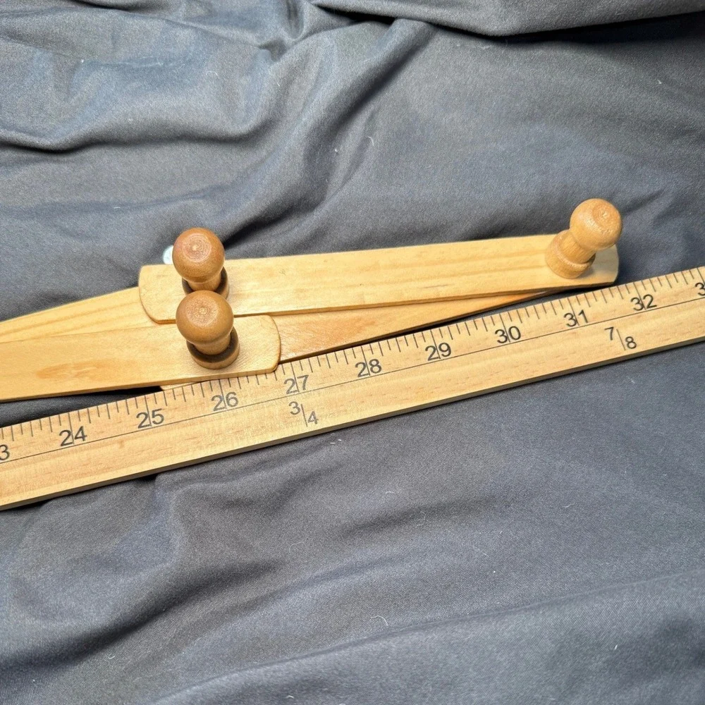 Vintage‎ Wooden Accordion Wall Rack Expandable 10 Peg Hook Hat Coat Cup Rack